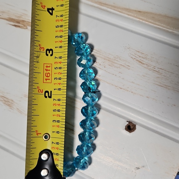 AZURE BLUE GLASS FLEX BRACLET - Picture 4 of 5